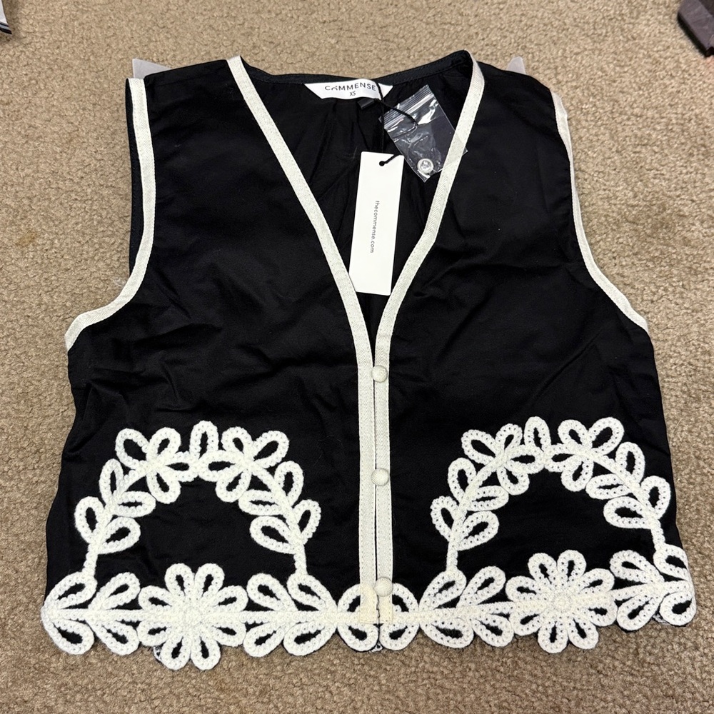 Commense Casual Embroidery Sleeveless Zipper Pants Set - Picture 8 of 10